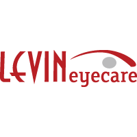 Transparent red logo for Levin Eyecare, an eye care tenant located at Belvedere Square in Baltimore, Maryland.