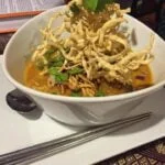 Bowl of traditional Thai soup at Thai Landing located in Belvedere Square.