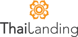 Transparent logo of Thai Landing, a Thai restaurant located at Belvedere Square.